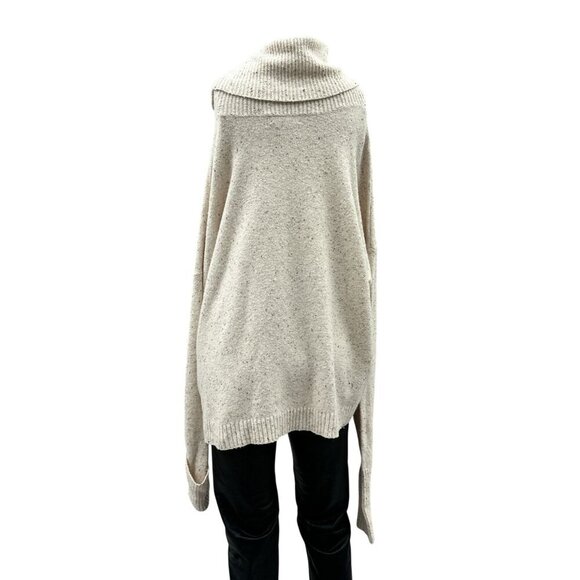 Chelsea 28 Sweater Slouchy Cowl Neck Dolman Sleeve Beige Speckled Women XL - Picture 2 of 10